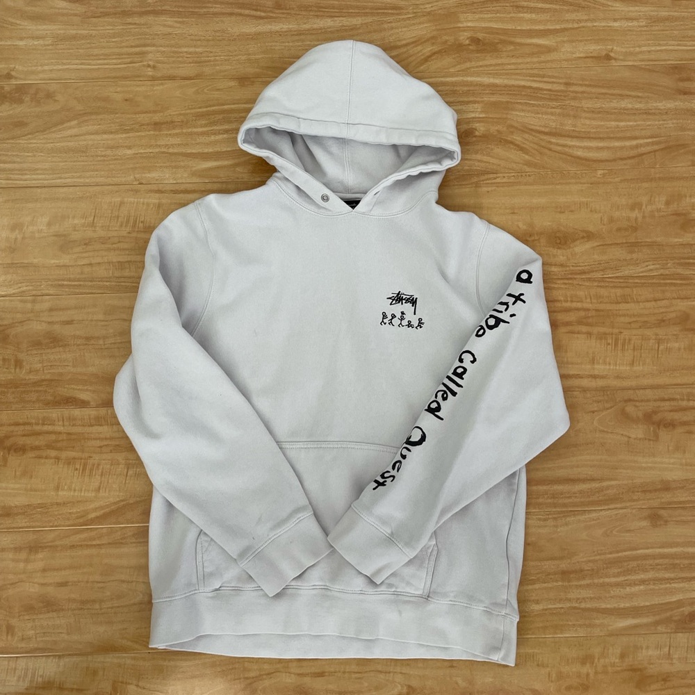 Stussy World Tribe edition white hoodie.
